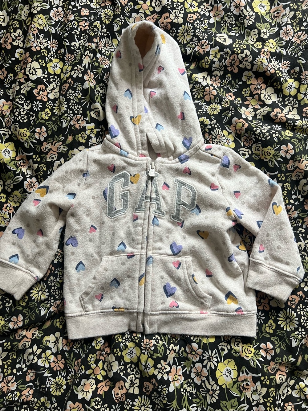 Gap Zip Up Sweatshirt with Hearts